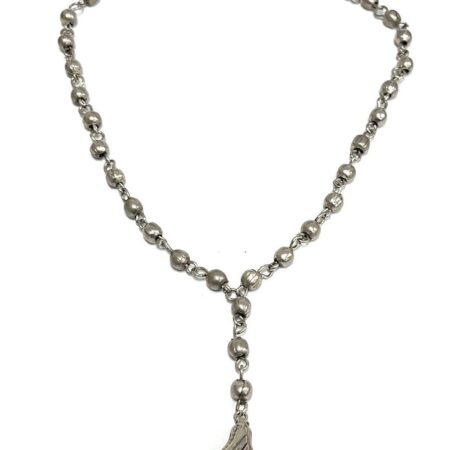 16” Sterling Silver Ball Bead Lariat Necklace w/ Hook Closure 23.7g