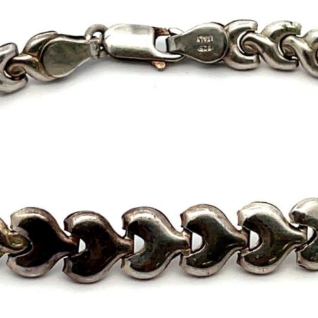 Italy 925 Sterling Silver 7” Heart Bracelet  7.1 Grams