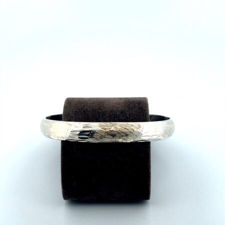 Hinged Etched Bangle Bracelet — 7.5” Sterling Silver .925￼