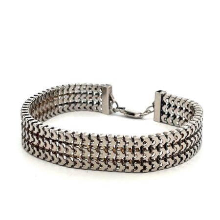 8” 925 Sterling Silver Triple Row Chain Bracelet 18.8g