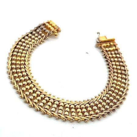 7” Milor Italy Gold Vermeil 925 Sterling Silver Pelline Chain Bracelet 16.7g