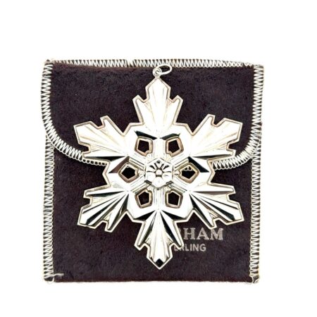1990 Gorham 925 Sterling 20th Anniversary Christmas Snowflake Ornament, 17.6g