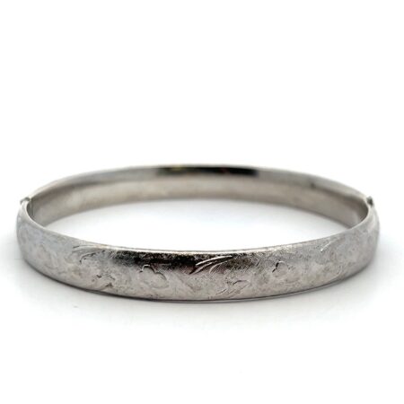 7” Marathon 925 Sterling Silver Hinged Locking Bangle Bracelet 12.3g