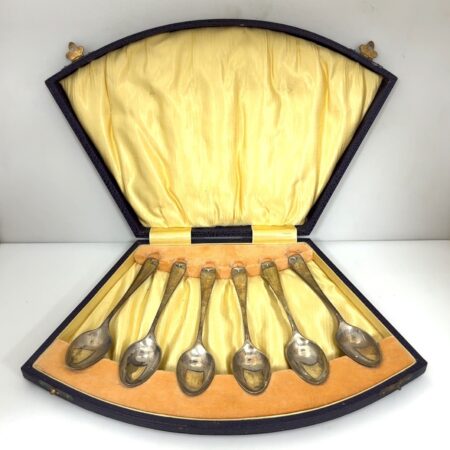 Set of 6 - TB&S Bradbury & Sons Sheffield 1946 Demitasse Spoon Set w/ Orig Box
