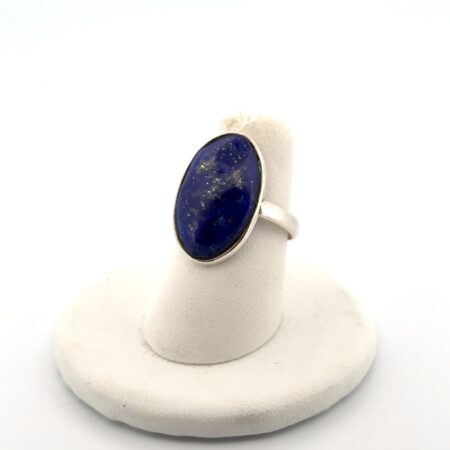Size: 7.5 Cabochon Lapis Lazuli 925 Sterling Silver Ring 3.5g