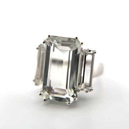 Size: 9 Thailand 925 Sterling Silver Synthetic Aquamarine Ring 7.6g