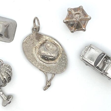 925 Sterling Silver 5 Mixed Charms 14.9 Grams