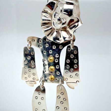 Sterling Silver Embossed Happy Clown Pin