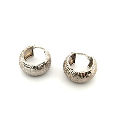 Italy 925 Sterling Silver Diamond Cut Hoop Earrings 4.1g