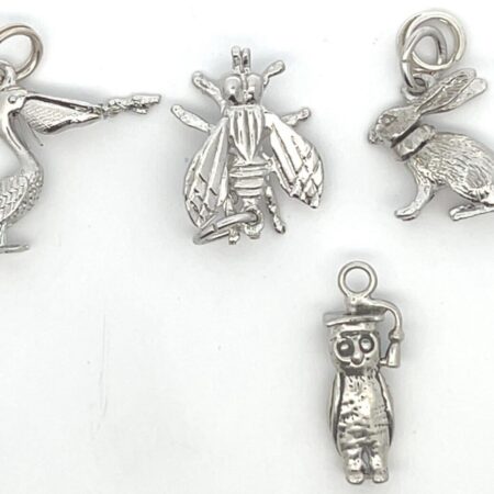 925 Sterling Silver 4 Mixed Charms 9.0 Grams