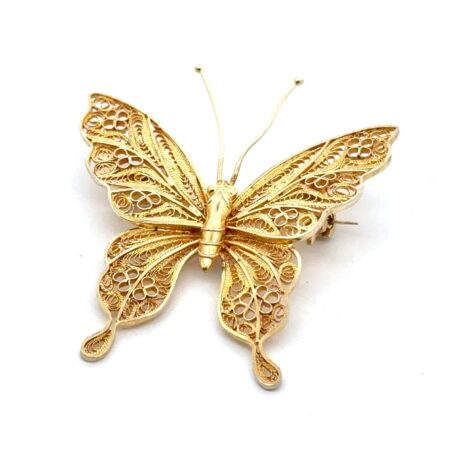 .925 Gold Vermeil Butterfly Brooch, 4.9g