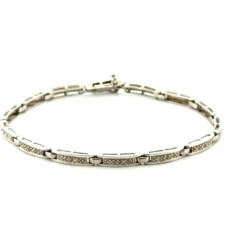 7” PGDA 925 Sterling Silver Bar Link Bracelet 6.8g