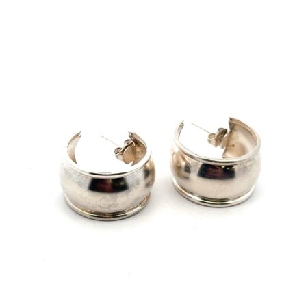 MWS 925 Sterling Silver 24mm Wide Hoop Earrings, Mike Wasserman, 6.6g