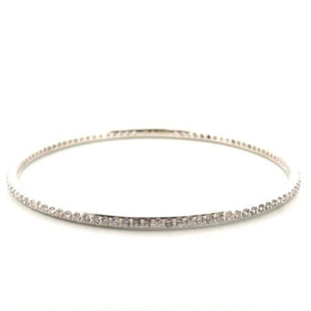8” Silpada 925 Sterling Silver Cubic Zirconia Eternity Bangle Bracelet 12.4g