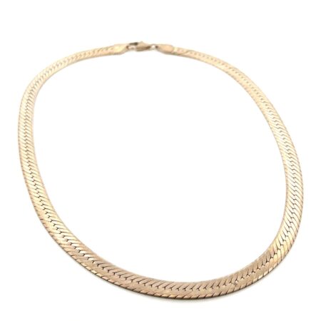 16” x 6mm Italy 925 Sterling Silver Herringbone Chain Necklace 21.4g