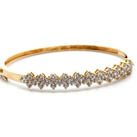 Ross Simons .925 Sterling Silver Cubic Zirconia Hinged Bangle Bracelet, 7” 14.4g