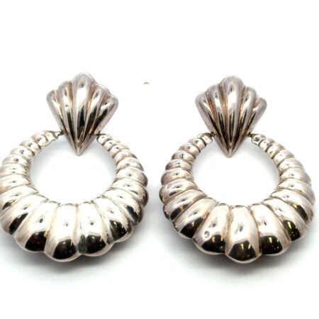 Large 925 Sterling Silver Seashell Oceanic Drop Dangle Earrings 21.9g