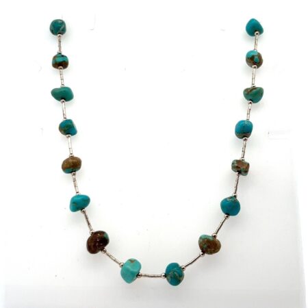 20” 925 Sterling Silver Turquoise Bead Necklace 18.2g