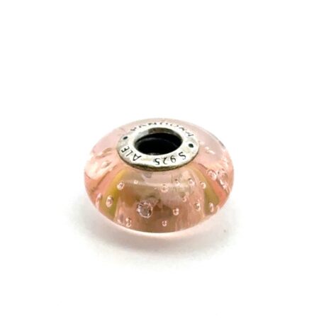 Pandora ALE Pink Mustard Glass Charm, 925 Sterling Silver Core, 2.9g
