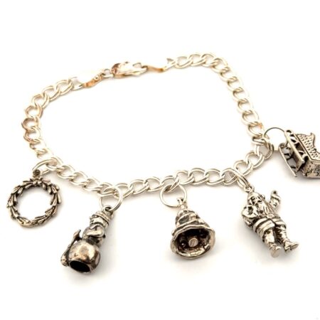 7” Christmas Themed Charm Bracelet 925 Sterling Silver 22g