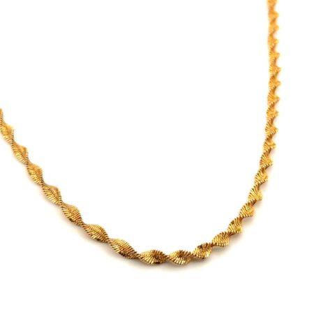 18” Italy Gold Vermeil 925 Sterling Silver Spiral Necklace 8.7g