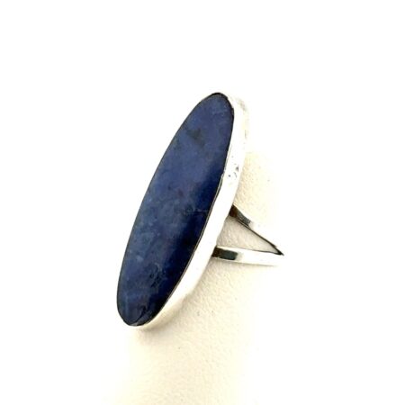 Size: 4 Mexico 925 Sterling Silver Marquise Lapis Lazuli Ring 3.3g