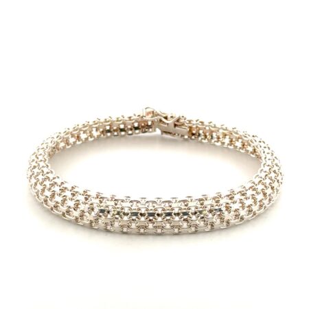 7.5” IBB Italy 925 Sterling Silver Bismarck Chain Bracelet 18.3g