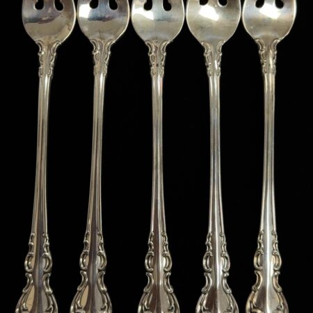 Reed & Barton 925 Sterling Silver Spanish Baroque Set Of 5 Cocktail Forks 112.3g