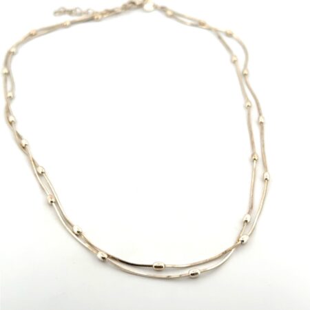 16” Dyadema 925 Sterling Silver Beaded Snake Chain Necklace 7.4g