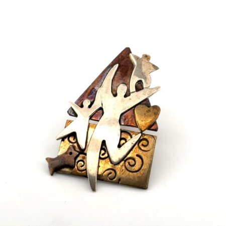 Far Fetched Sterling , Brass, & Copper Pin 9.5g
