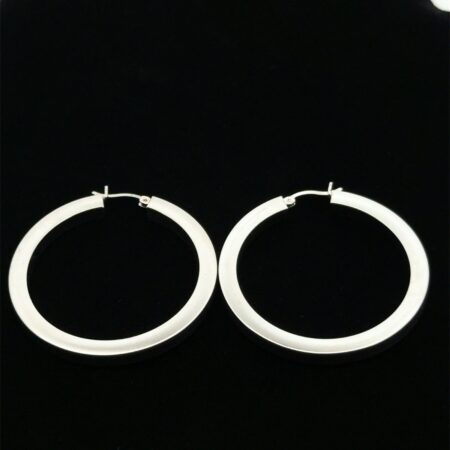 925 Sterling Silver 43mm Hoop Earrings, 10.4g