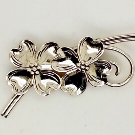 BEAU Sterling Silver Dogwood Pin, 5.0 Grams