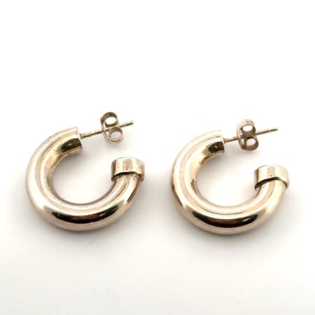 925 Sterling Silver Half Hoop Earrings 4.9g
