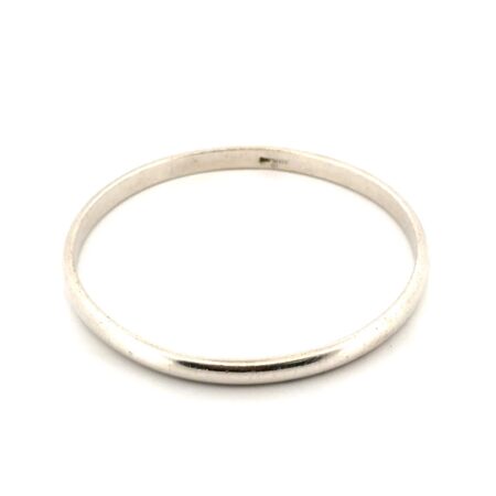 7” x 4.5mm Simple Blank IC 925 Sterling Silver Bangle Bracelet 17.2g