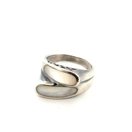Size: 9 Pearl Bypass 925 Sterling Silver Ring 7g