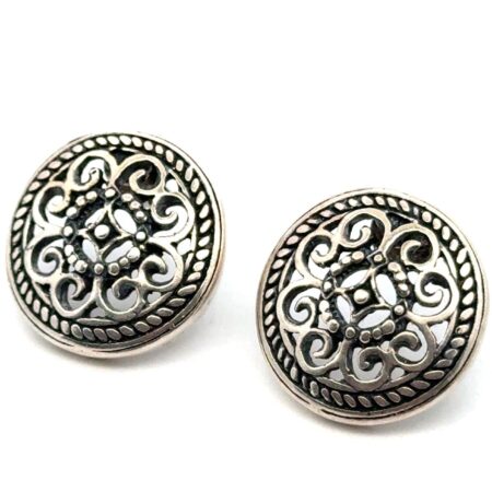 Mexico .925 Sterling Silver Open Scrollwork 20mm Earrings, 8.1g