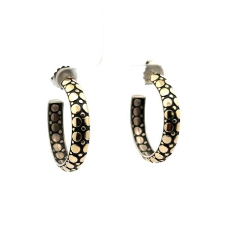 John Hardy Dot Collection .925 Sterling & 18k Yellow Gold Dot Hoop Earrings, 16h