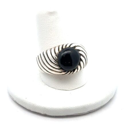 Native American Size 9.5 925 Sterling Silver Swirl Design Ring, 10.2g