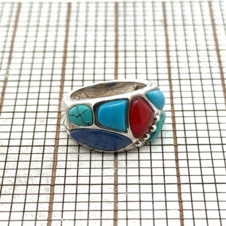 Size 6 Whitney Kelly Multi Colored Gemstone Ring 925 Sterling Silver, 7.6g