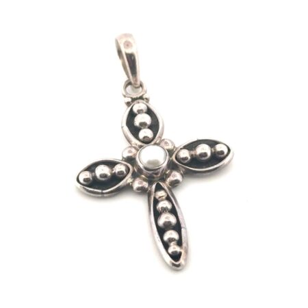 Silpada 925 Sterling Silver Pearl Cross Pendant 6.5g