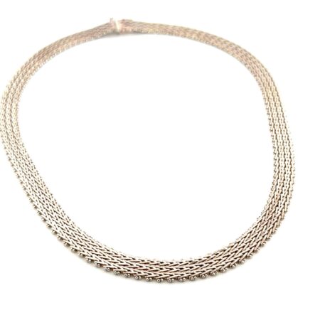 16” Milor Italy 925 Sterling Silver Woven Mesh Necklace 40g