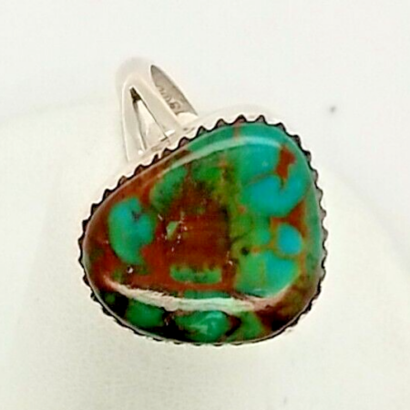 Sterling Silver Fred Francis Royston Turquoise Ring 4.1 Grams, Size 8.5