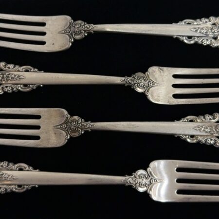 Wallace Grande Baroque Forks 925 Sterling Silver 7.5” Lot Of 4, 269.9g