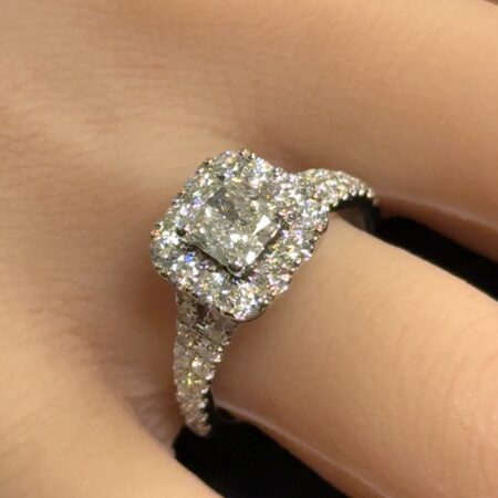 Neil Lane 14k White Gold 2.25 CTW Natural Radiant Cut Diamond Ring, Size-8, 6.1g