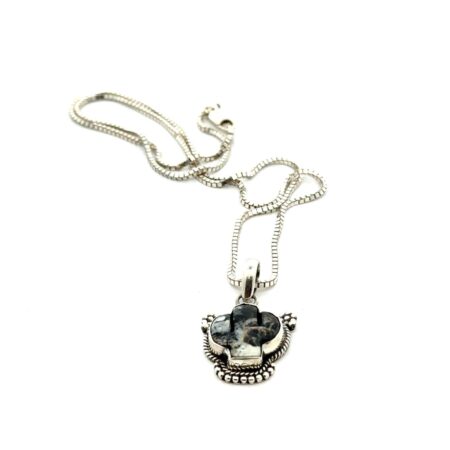 20” .925 Sterling Silver White Buffalo Cactus Pendant Necklace, 10.1g