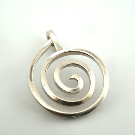 Solid 925 Sterling Silver Spiral Swirl Pendant 18g
