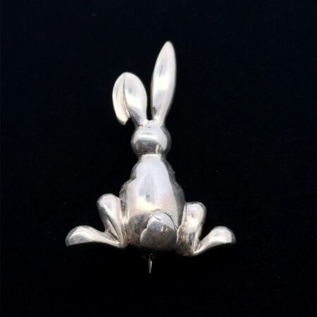 .925 Sterling Silver Rabbit High Polish Brooch/Pin, 10.1g