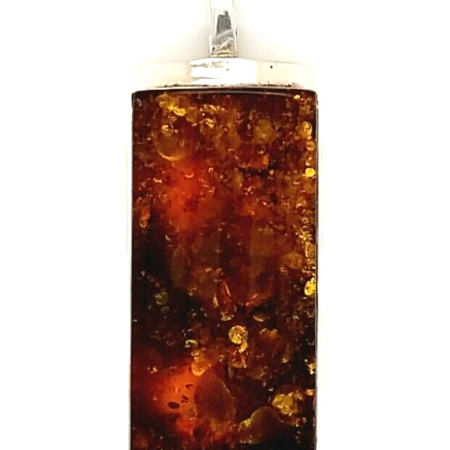Vintage Baltic Amber 925 Sterling Silver Pendant,  18.6 Grams