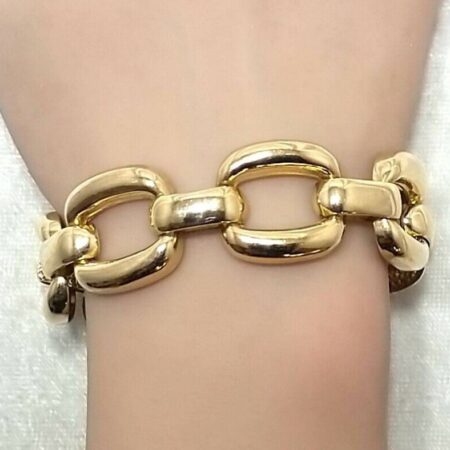Milor Italy Sterling Silver Gold Tone 7.5" Bracelet 37.5 Grams