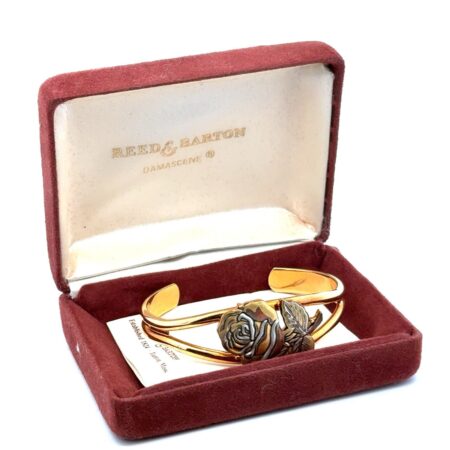 Reed & Barton Damascene Cuff Bracelet, Fits 6.5” Wrist, Box + Paper